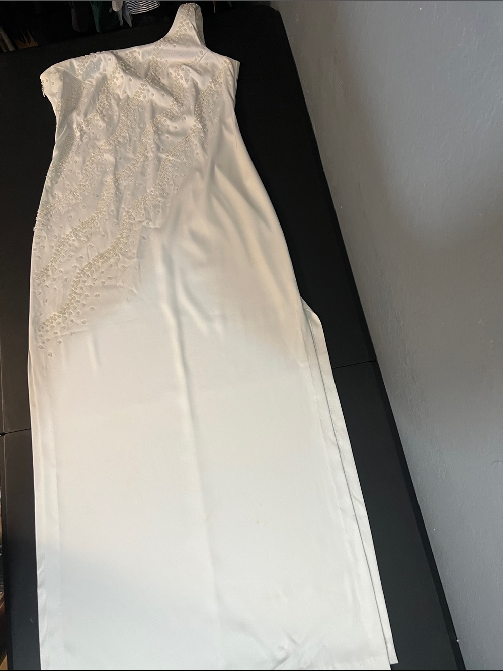 Rampage White One-Shoulder Embellished Gown